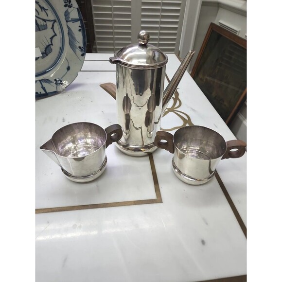 William Spratling Sterling Silver Tea Coffee Espresso Hot Coco Pot Set modernist